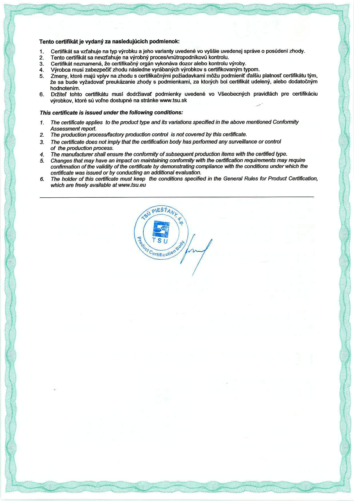 Европейский сертификат качества установок Ятаган ДЕПО
